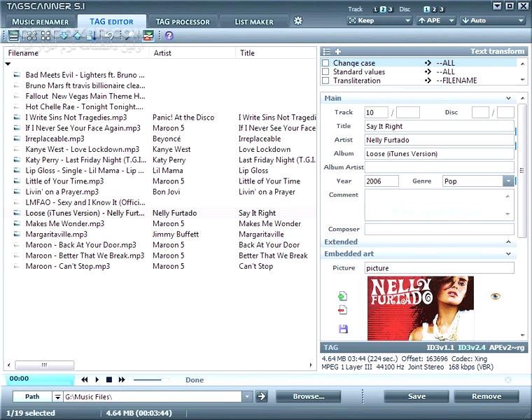 دانلود TagScanner 6.1.19 + Portable - دانلود ویرایش فایل‌ های صوتی تگ اسکنر - سافت گذر