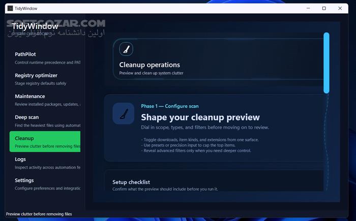 دانلود TidyWindow 3.9.2 - دانلود بهینه سازی ویندوز - سافت گذر