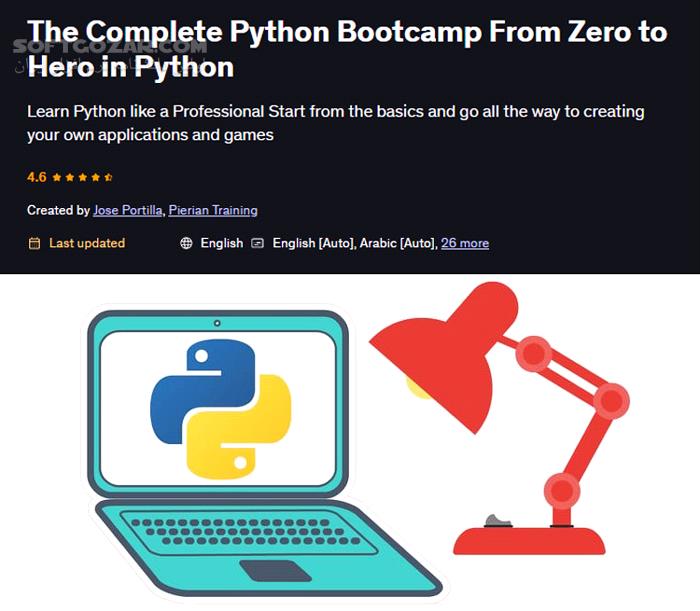 دانلود Udemy - The Complete Python Bootcamp From Zero to Hero in Python - دانلود دوره آموزش کامل پایتون - سافت گذر