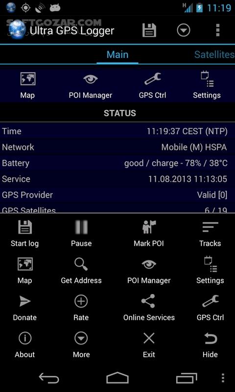 Ultra GPS Logger 3 186r for Android 9 0 تصاویر نرم افزار  - سافت گذر