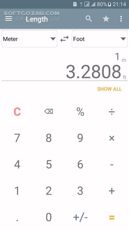 دانلود Unit Converter Calculator Pro 1.35 pro for andoid +2.3 - دانلود مبدل اندروید برای اندروید - سافت گذر