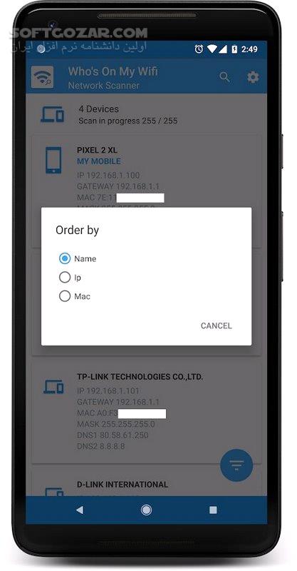 دانلود WHO’S ON MY WIFI – NETWORK SCANNER Full 23.5.0 For Android +4.0.3 - دانلود کی از وای فای استفاده می کند برای اندروید - سافت گذر