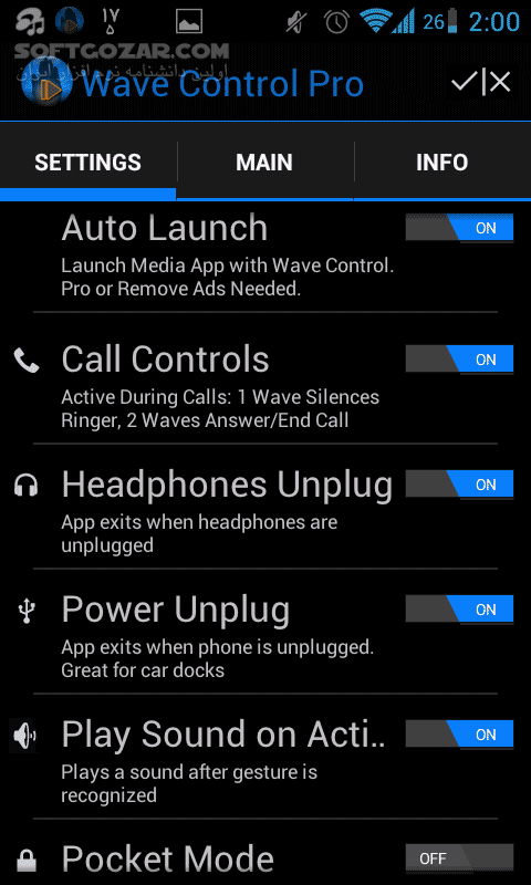 دانلود Wave Control Pro 3.02.2 for Android - دانلود کنترل اندروید با سنسور برای اندروید - سافت گذر