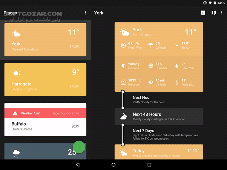 دانلود Weather Timeline 12.4.15 for Android +4.0 - دانلود تایم لاین آب و هوا برای اندروید - سافت گذر