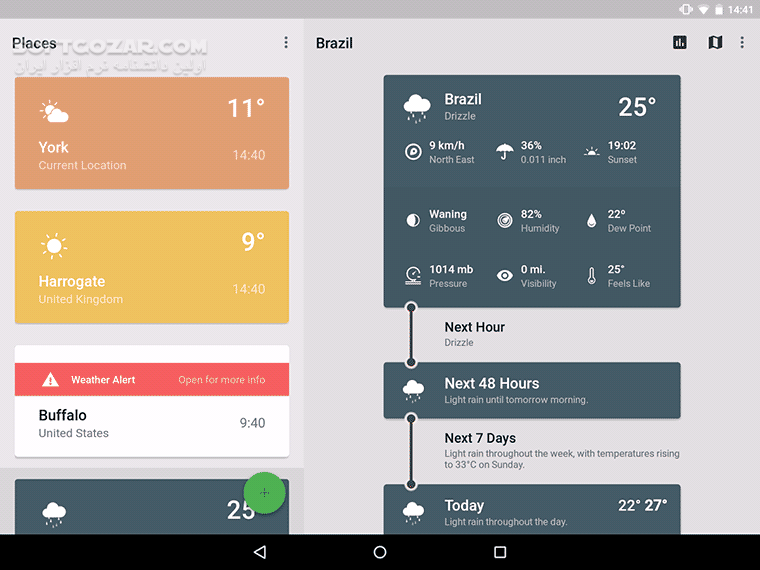 دانلود Weather Timeline 12.4.15 for Android +4.0 - دانلود تایم لاین آب و هوا برای اندروید - سافت گذر