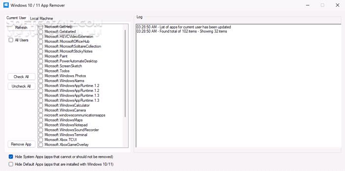 دانلود Windows 10/11 App Remover 1.6.1 - دانلود حذف نرم‌افزارهای پیش‌فرض ویندوز - سافت گذر