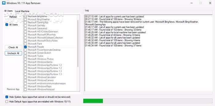 دانلود Windows 10/11 App Remover 1.6.1 - دانلود حذف نرم‌افزارهای پیش‌فرض ویندوز - سافت گذر