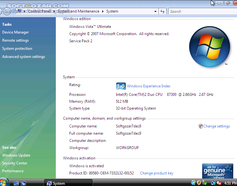 Windows Vista Ultimate SP2 x86 Integrated June 2013 تصاویر نرم افزار  - سافت گذر