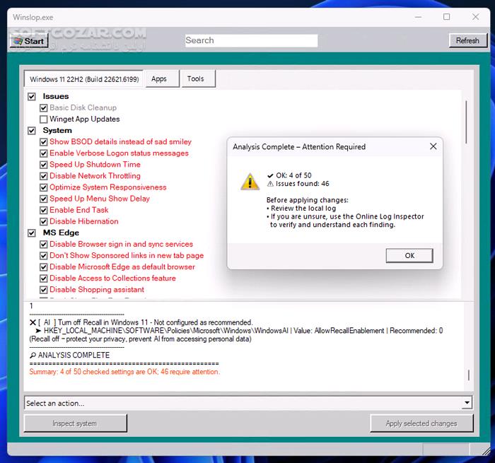 دانلود Winslop 0.50 - دانلود حذف اجزای غیرضروری ویندوز - سافت گذر