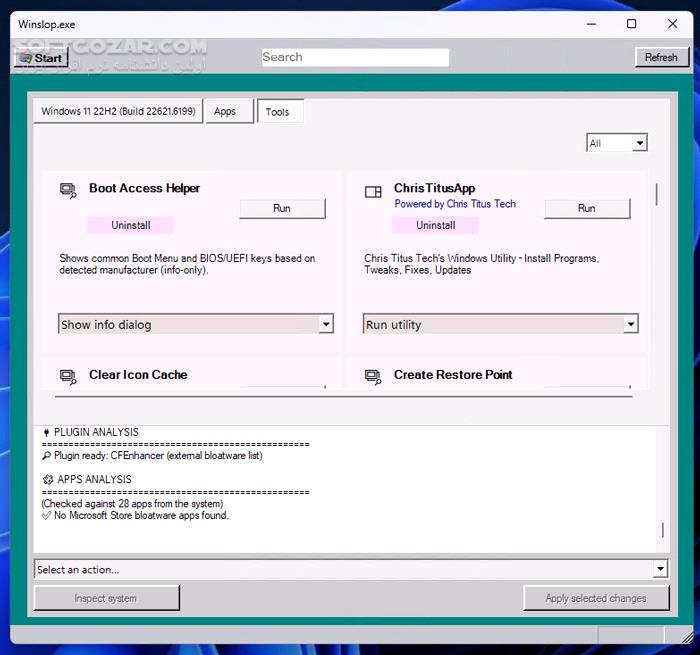 دانلود Winslop 0.50 - دانلود حذف اجزای غیرضروری ویندوز - سافت گذر