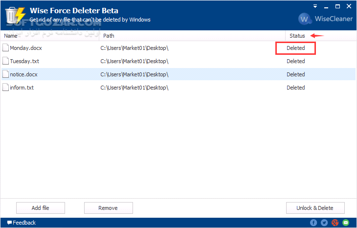 دانلود Wise Force Deleter 1.5.3.54 - دانلود حذف فایلهای غیر قابل حذف - سافت گذر