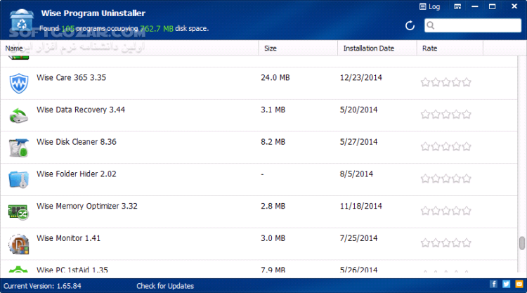 دانلود Wise Program Uninstaller 3.1.9.263 - دانلود حذف کامل نرم افزار ها وایز پروگرام آنیستالر - سافت گذر