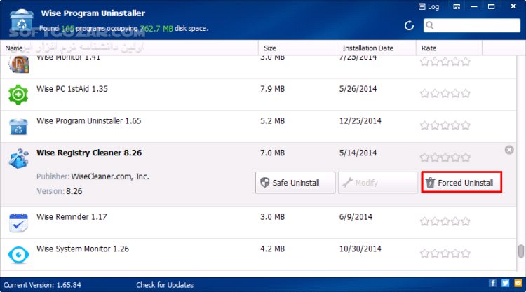 دانلود Wise Program Uninstaller 3.1.9.263 - دانلود حذف کامل نرم افزار ها وایز پروگرام آنیستالر - سافت گذر