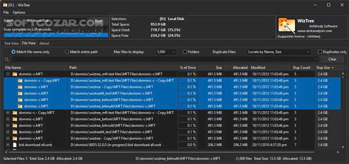 دانلود WizTree 4.18 Enterprise - دانلود شناسایی فایل ها و پوشه های حجیم - سافت گذر