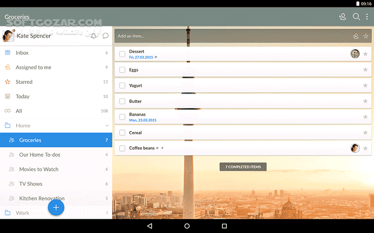 دانلود Wunderlist 3.4.8 for Android +4.0 - دانلود مدیریت کارهای روزانه برای اندروید - سافت گذر