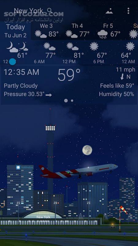 دانلود YoWindow Weather 2.50.14 Final For Android +6.0 - دانلود پیش بینی آب و هوای یو ویندو برای اندروید - سافت گذر