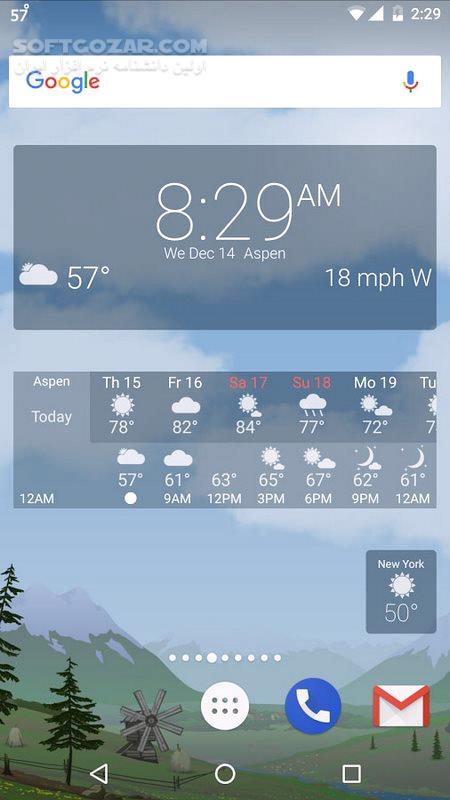دانلود YoWindow Weather 2.50.14 Final For Android +6.0 - دانلود پیش بینی آب و هوای یو ویندو برای اندروید - سافت گذر