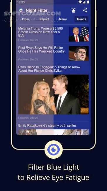 دانلود Blue Light Filter–Screen Dimmer for Eye Care VIP 3.3.3.6 for Android +4.1 - دانلود فیلتر نور آبی برای اندروید - سافت گذر