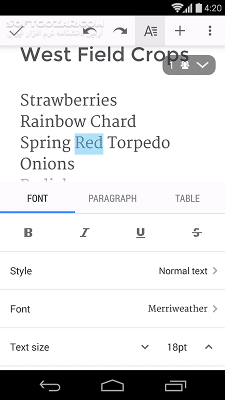 دانلود Google Docs 1.25.142.01.90 for Android +7.0 - دانلود نرم افزار ورد گوگل برای اندروید - سافت گذر