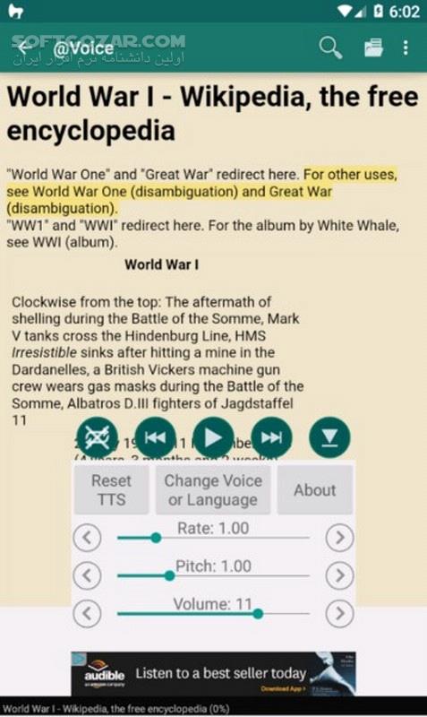 دانلود Voice Aloud Reader 33.5.2 for Android +5.0 - دانلود وویس الود برای اندروید - سافت گذر