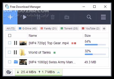 دانلود Free Download Manager 6.26.2.6190 Win/Mac/Linux + Portable - دانلود دانلود منیجر فری - سافت گذر