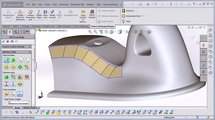 دانلود PowerSurfacing RE 2.4-4.2 for SolidWorks 2012-2018 Rev 15.8.2018 - دانلود پاور سورفیسینگ مدل سازی و مش بندی و مهندسی معکوس - سافت گذر