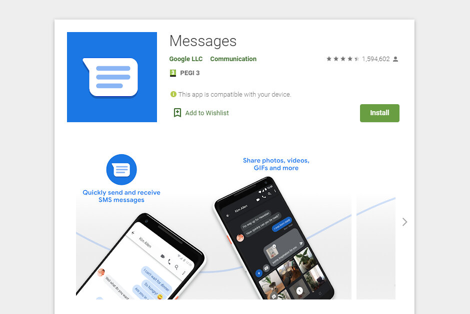 گوگل Android Messages نرم‌افزار مدیریت پیامک گوگل پیامک SMS