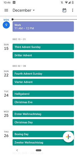 Google Calendar تقویم اندروید گوگل اپلیکیشن