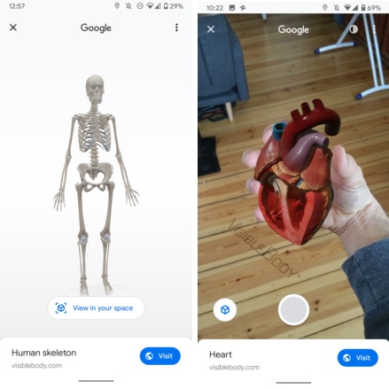 گوگل سه بعدی 3D واقعیت افزوده AR