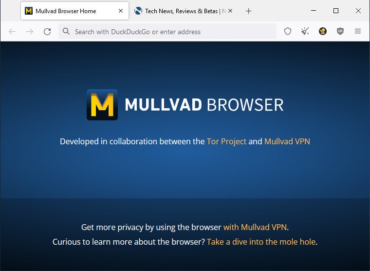 مرورگر Mullvad حریم خصوصی بیشتر با ترکیب Tor و VPN