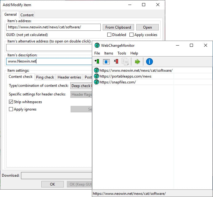 بروزرسانی Web Change Monitor برای پایش وب سایتها