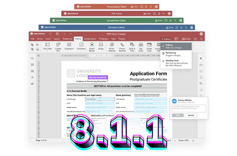 ONLYOFFICE Desktop Editors ویرایشگر قدرتمند برای اسناد اداری