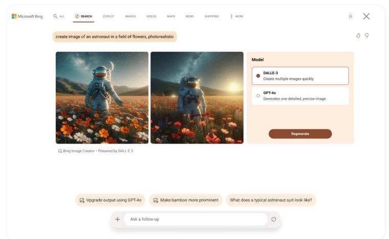 دسترسی رایگان به مدل تصویرسازی GPT-4o در Bing Image Creator با امکانات جدید و پیشرفته